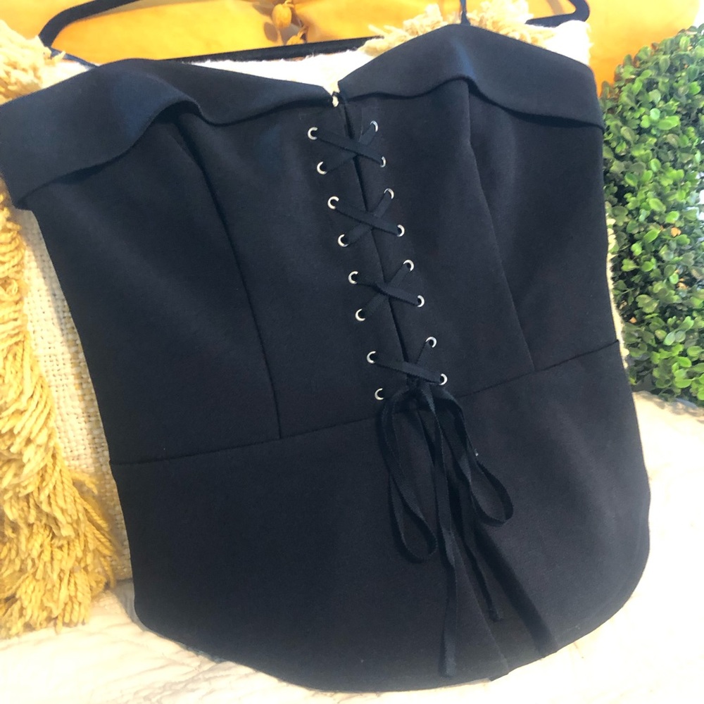 Express black strapless blouse